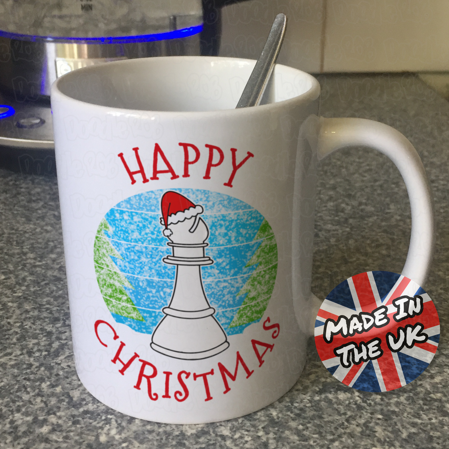 Chess Christmas Mug - Chess Bishop Mug - Xmas Gift For Chess Player