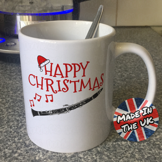 Clarinet Christmas Mug - Gift For Clarinetist - Woodwind Musician Xmas Gift