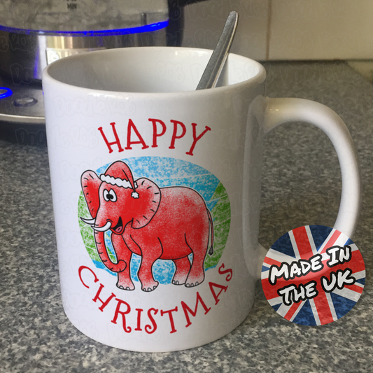 Elephant Christmas Mug - Wildlife Xmas Mug - Christmas Gift For Animal Lover