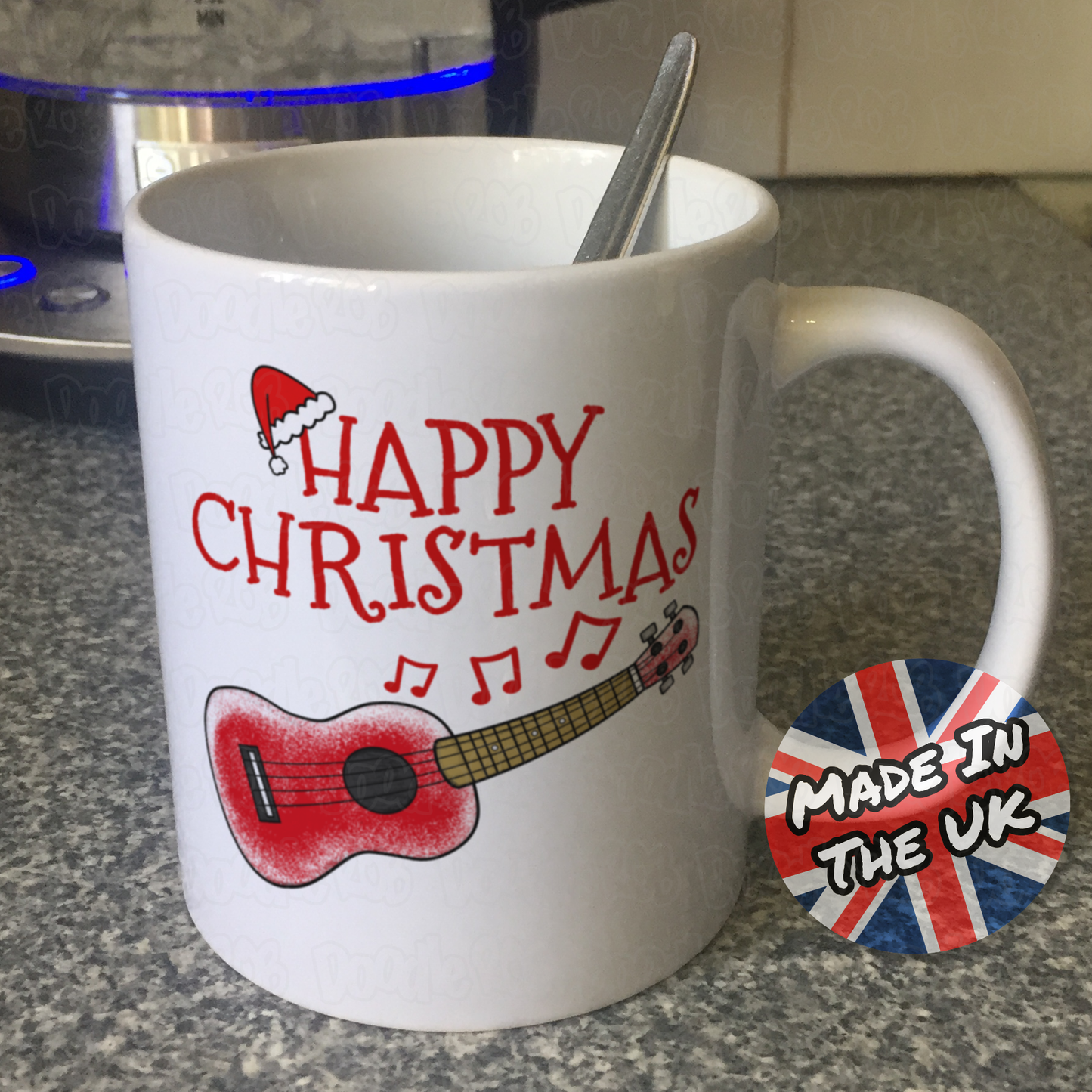 Ukulele Christmas Mug - Uke Player Xmas Gift - Music Teacher Gift