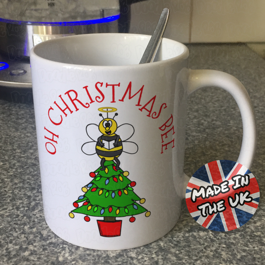 Bee Christmas Mug - Oh Christmas Bee - Beekeeper Xmas Gift - Carol Singer Mug