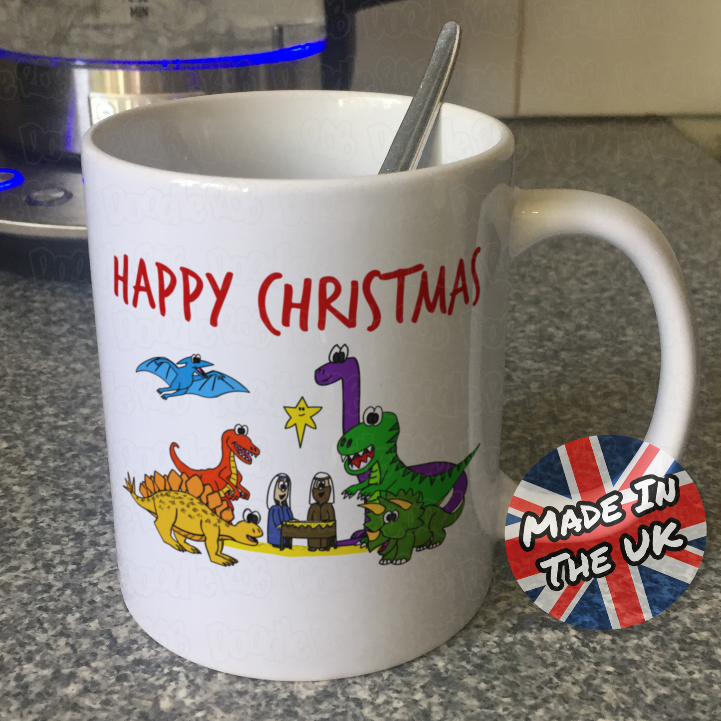 Christmas Nativity Mug - Dinosaur Nativity Mug - Funny Church Christmas Gift