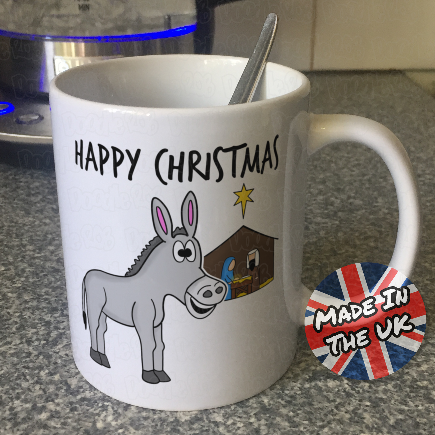 Christmas Donkey Mug - Nativity Christmas Gift - Church Christmas Mug