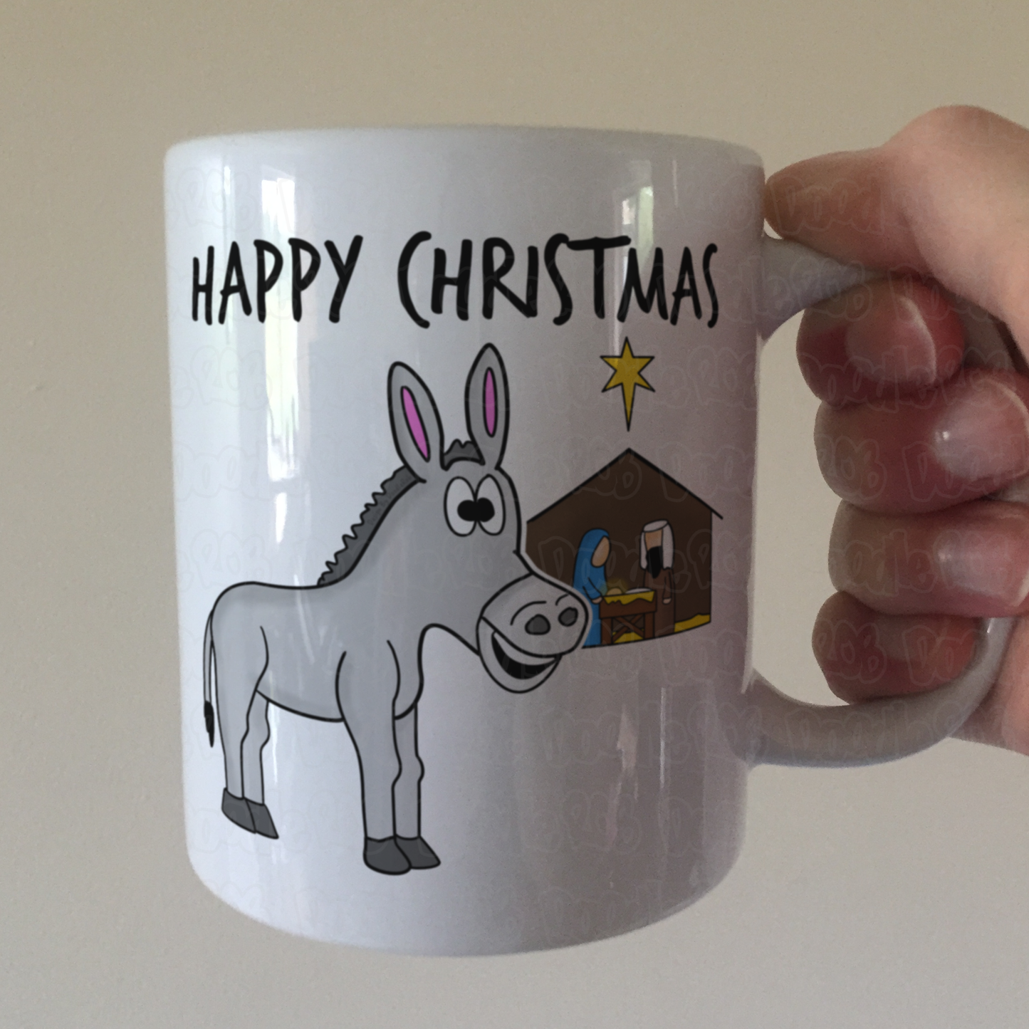 Christmas Donkey Mug - Nativity Christmas Gift - Church Christmas Mug