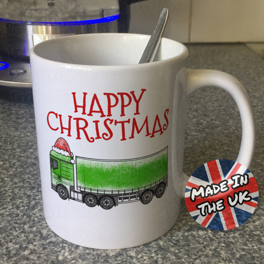 Lorry Christmas Mug - Truck Driver Xmas Mug - Funny Christmas Gift For Delivery Driver