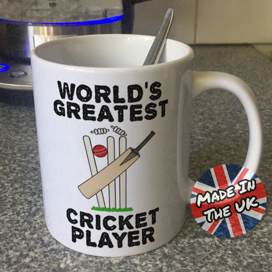 Funny Cricket Mug - World's Greatest Cricket Player - Gift For Cricketer - Sport Teacher Mug