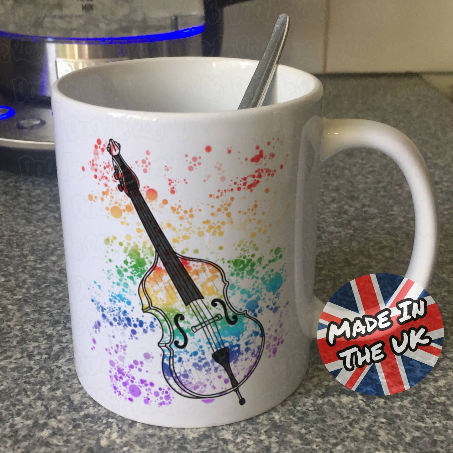 Double Bass Rainbow Mug - Gift For Bassist - Bass Teacher Mug - Jazz Musician Gift