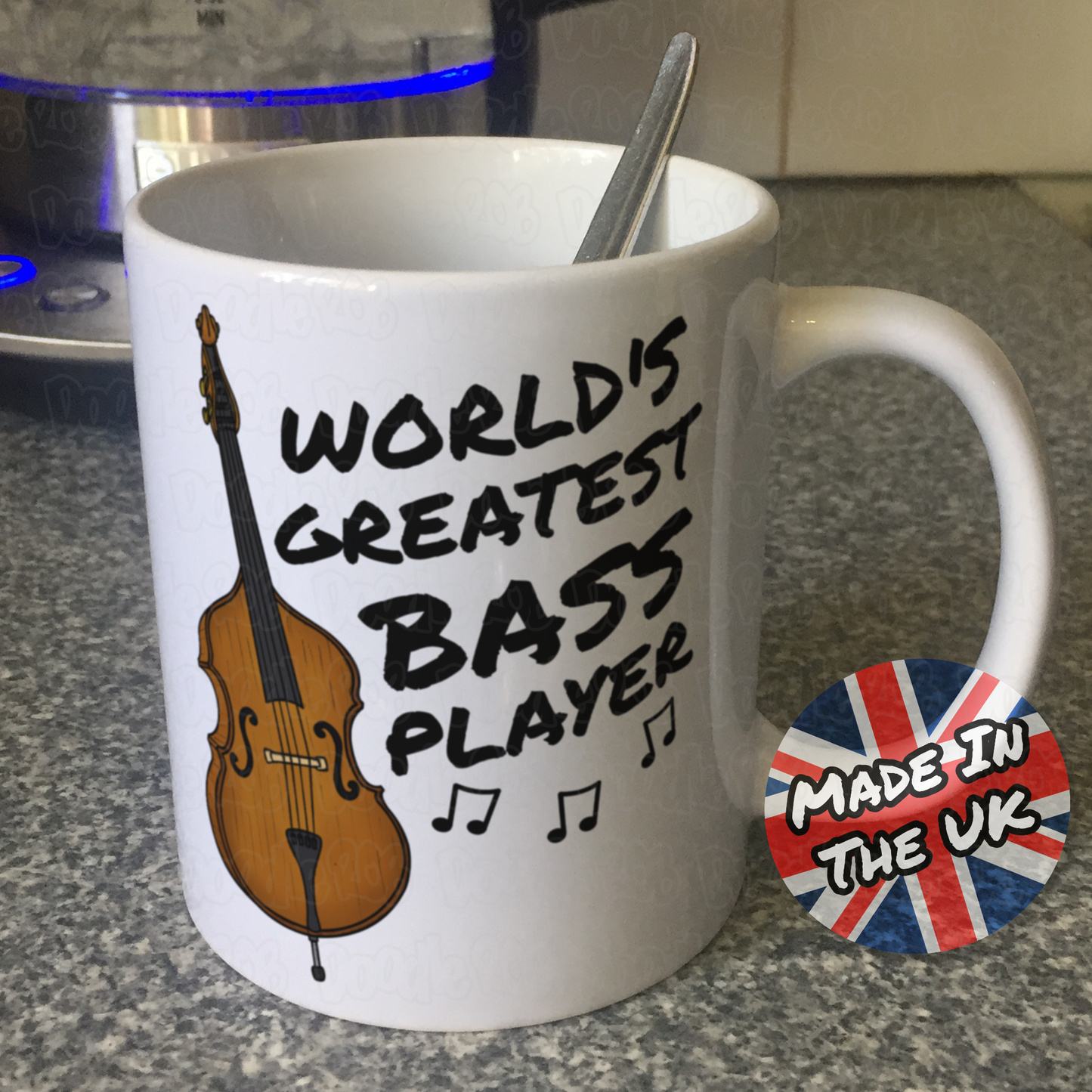 Double Bass Mug - World's Greatest Bass Player - Gift For Bassist - Jazz Musician Gift