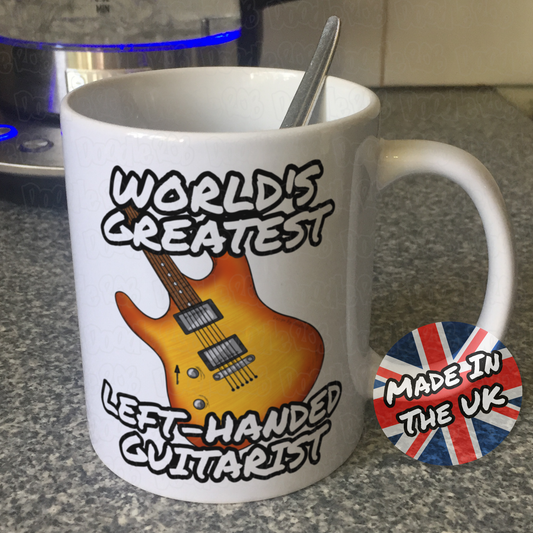 Left Handed Guitar Mug - World's Greatest Left-Handed Guitarist - Gift For Lefty Guitarist