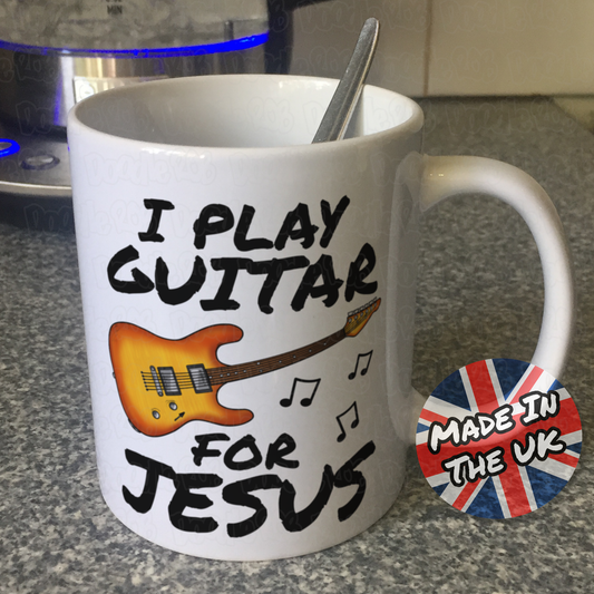 Church Guitarist Mug - I Play Guitar For Jesus - Worship Guitarist Gift