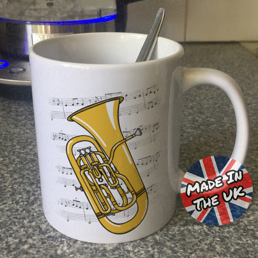 Euphonium Music Notation Mug (Colour) - Gift For Euphoniumist - Brass Musician Gift