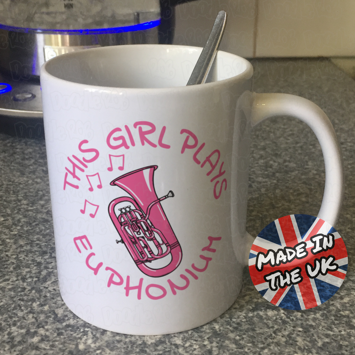 Pink Euphonium Mug - This Girl Plays Euphonium - Female Brass Musician Gift