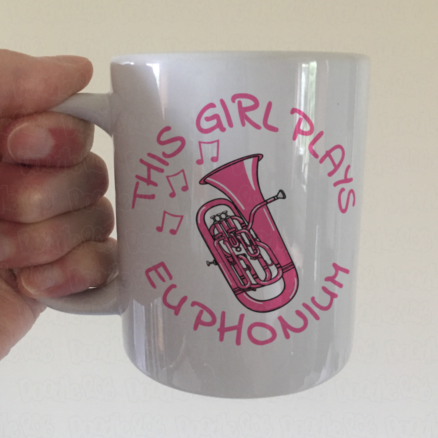 Pink Euphonium Mug - This Girl Plays Euphonium - Female Brass Musician Gift