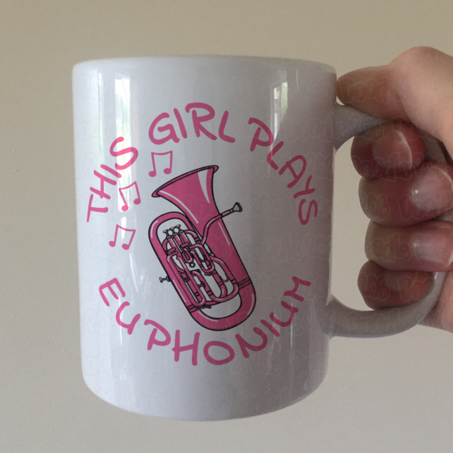 Pink Euphonium Mug - This Girl Plays Euphonium - Female Brass Musician Gift