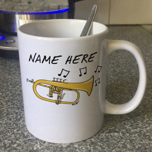 Flugelhorn Personalised Mug - Horn Player Custom Mug - Gift For Brass Musician