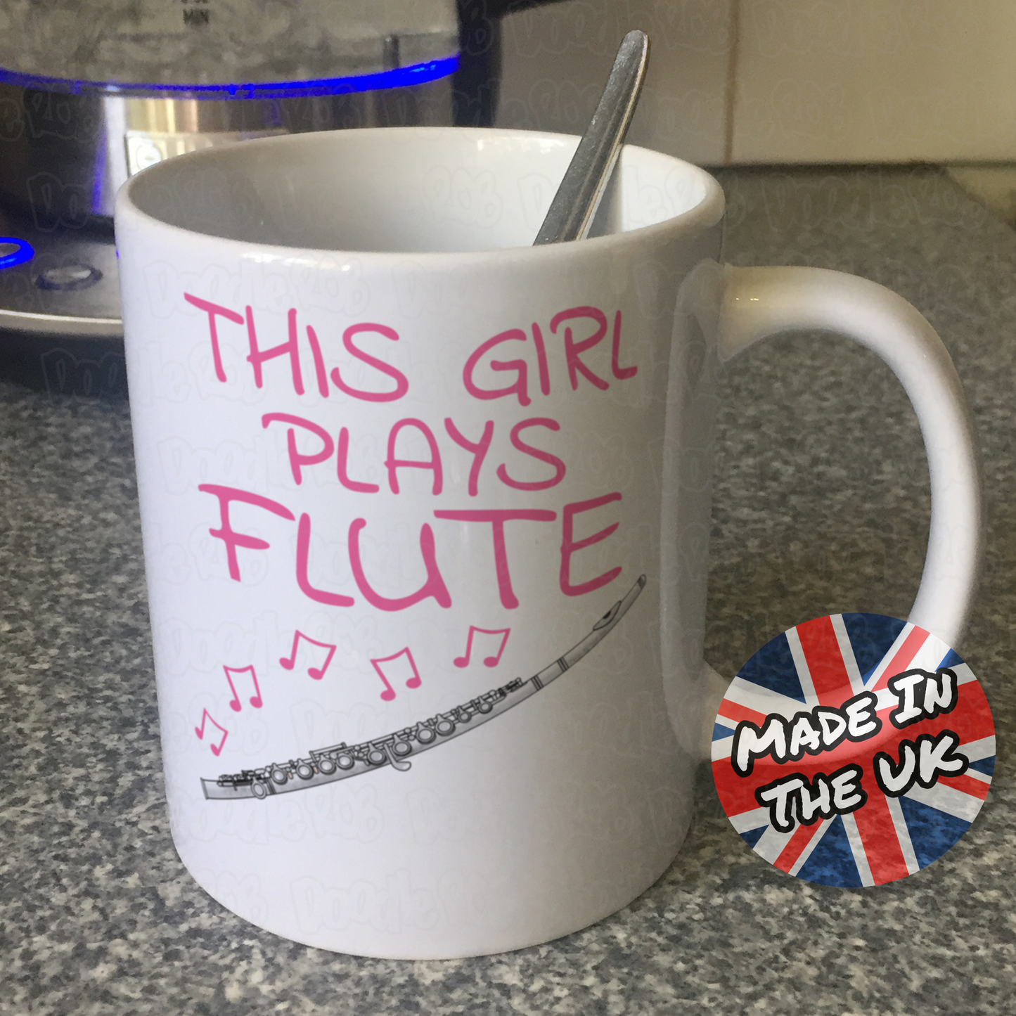 Girl's Flute Mug - This Girl Plays Flute - Female Flautist Gift - Woodwind Musician Gift For Her