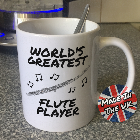 Flautist Mug - World's Greatest Flute Player - Woodwind Teacher Gift