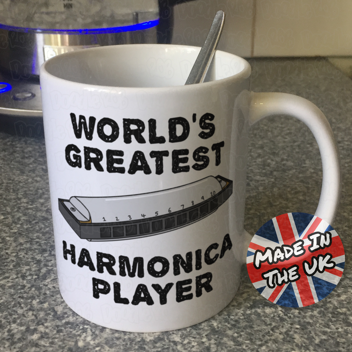 Funny Harmonica Mug - World's Greatest Harmonica Player - Gift For Blues Musician