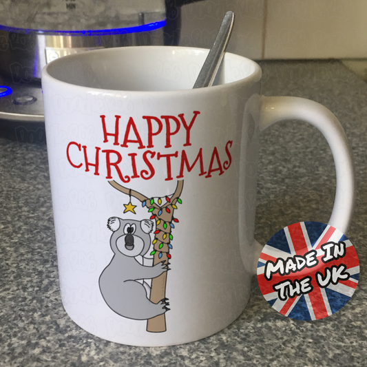 Koala Christmas Mug - Wildlife Lover Xmas Gift - Funny Animal Xmas Gift