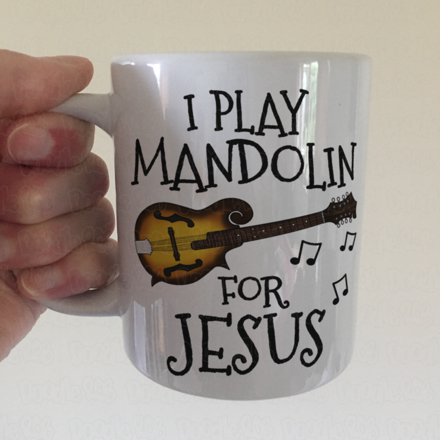 Christian Mandolin Mug - I Play Mandolin For Jesus - Church Mandolinist