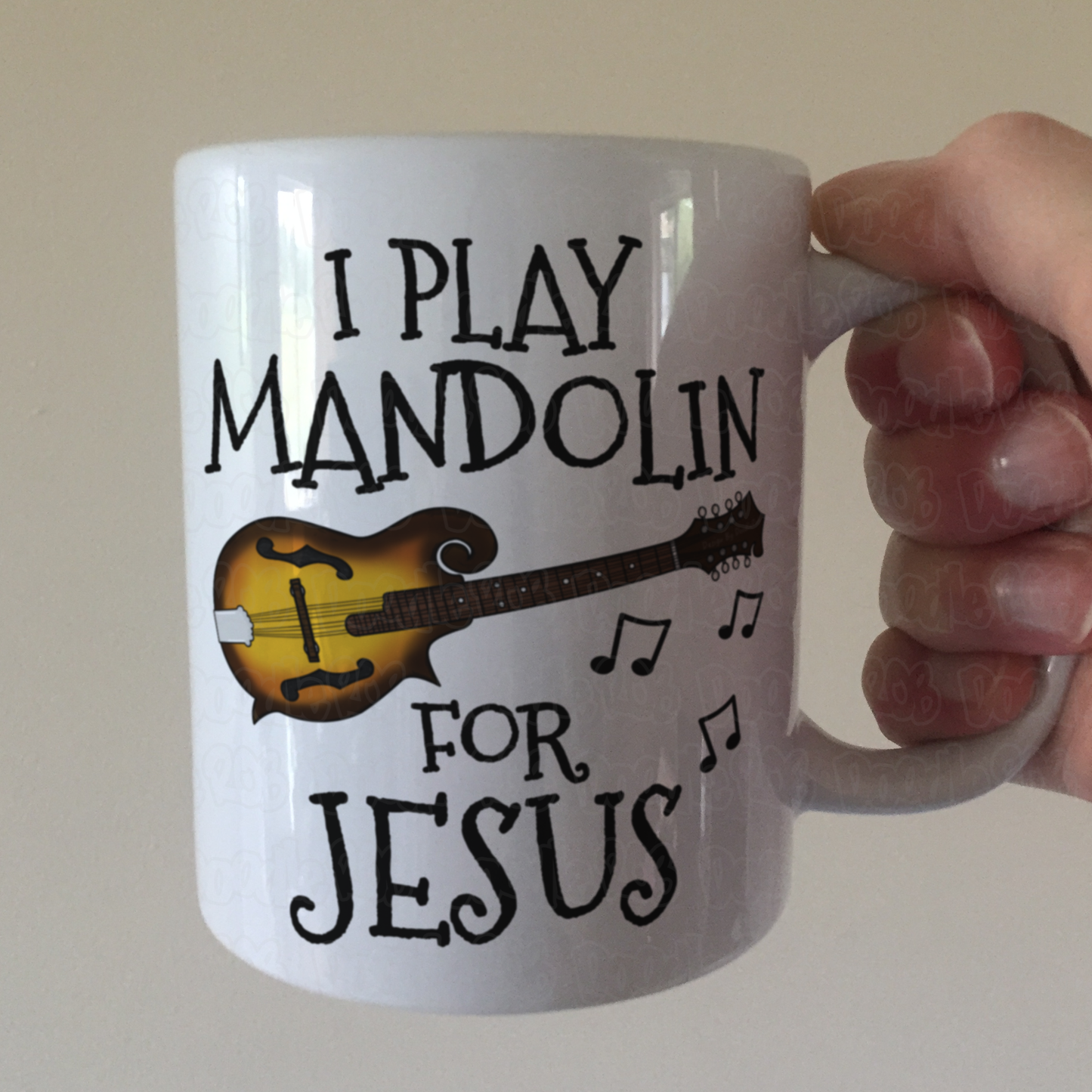 Christian Mandolin Mug - I Play Mandolin For Jesus - Church Mandolinist