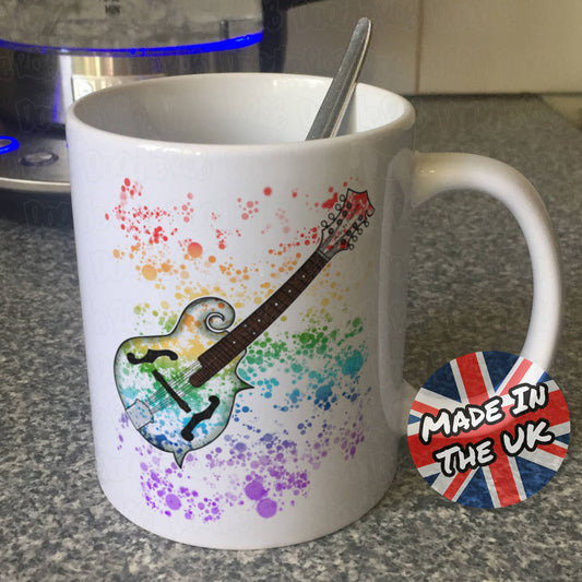 Mandolin Rainbow Mug - Gift For Mandolinist - Mandolin Teacher Mug - Folk Musician Gift