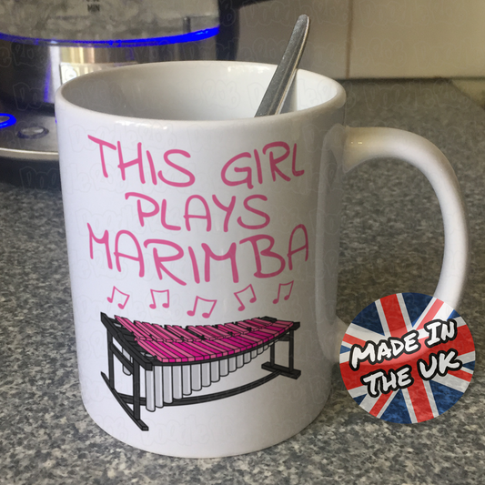 Girl's Marimba Mug - This Girl Plays Marimba - Female Marimbist Gift - Percussionist Gift For Her