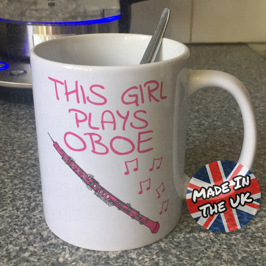 Girl's Oboe Mug - This Girl Plays Oboe - Female Oboist - Woodwind Musician Gift For Her