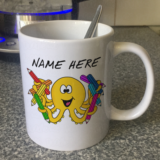 Octopus Personalised Mug - Custom Funny School Mug - Back To School Gift For Teacher