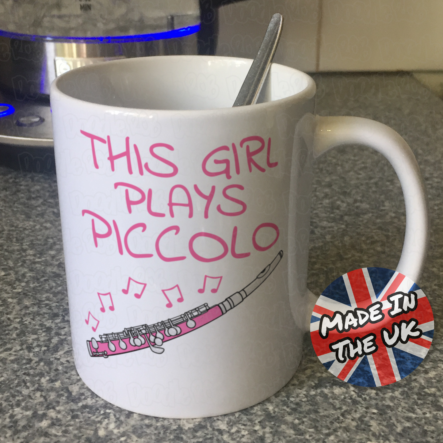 Girl's Piccolo Mug - This Girl Plays Piccolo - Female Piccoloist Mug - Woodwind Musician Gift