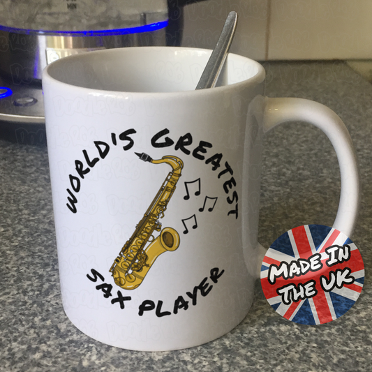 Saxophone Mug - World's Greatest Sax Player - Saxophonist Gift