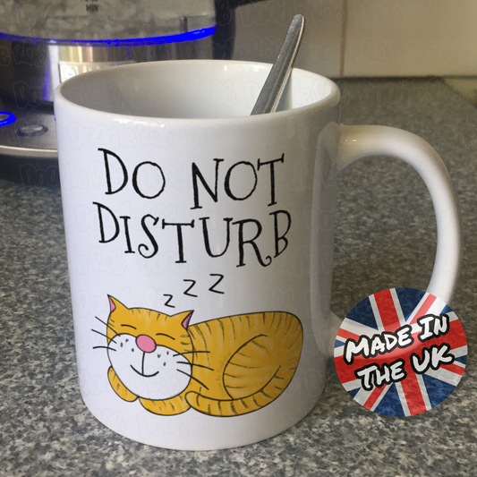 Sleeping Cat Mug - Do Not Disturb Mug - Cat Gift For Mum - Funny Retirement Mug