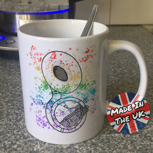 Sousaphone Rainbow Mug - Gift For Sousaphonist - Sousaphone Teacher Mug - Brass Musician Gift