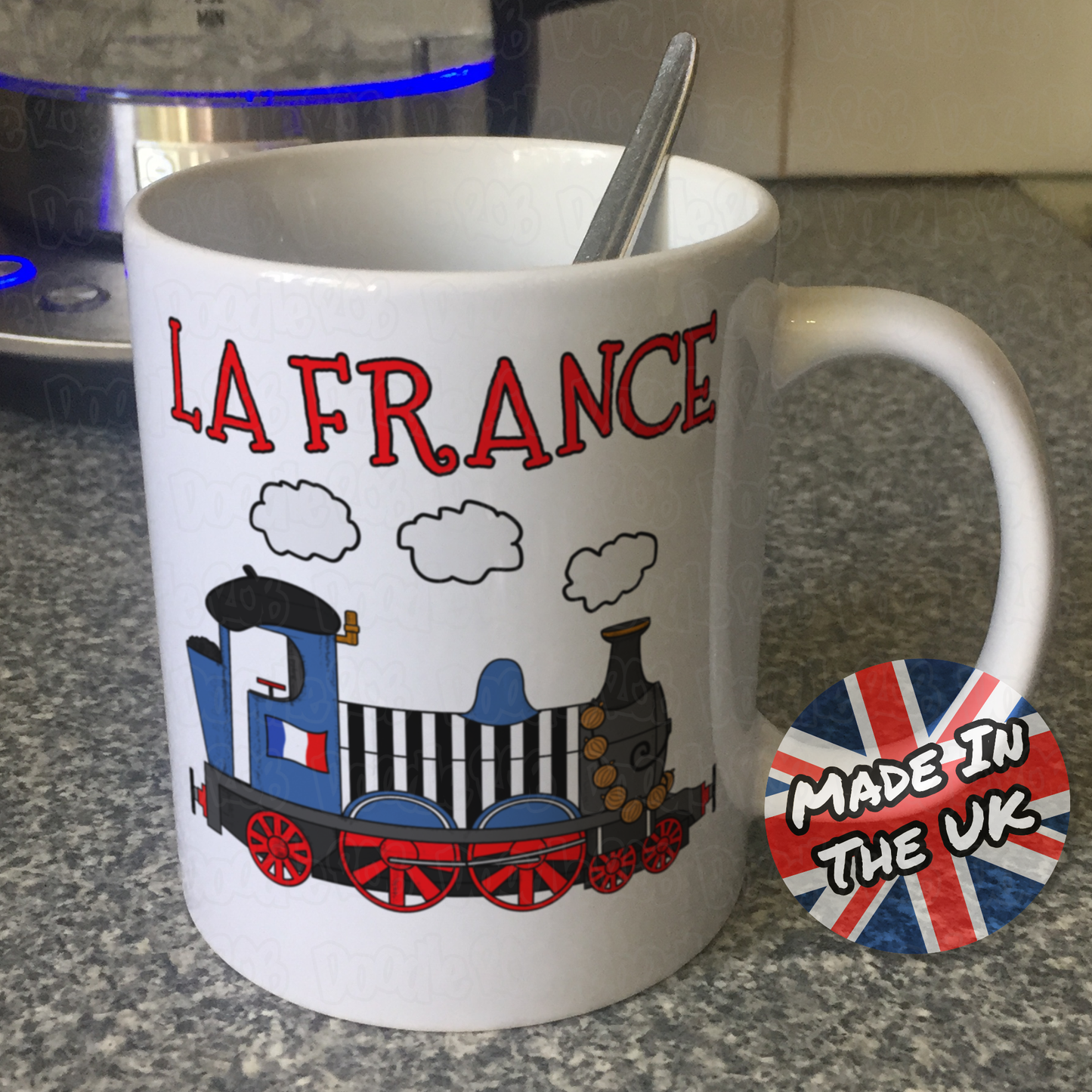 French Steam Train Mug - Funny France Mug - Rail Enthusiast Gift - Bastille Day Gift For Kids