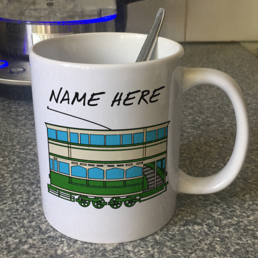 Tram Personalised Mug - Custom Gift For Rail Enthusiast - Vintage Tram Mug