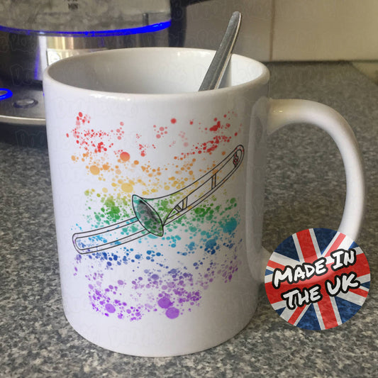 Trombone Rainbow Mug - Gift For Trombonist - Trombone Teacher Mug - Brass Musician Gift