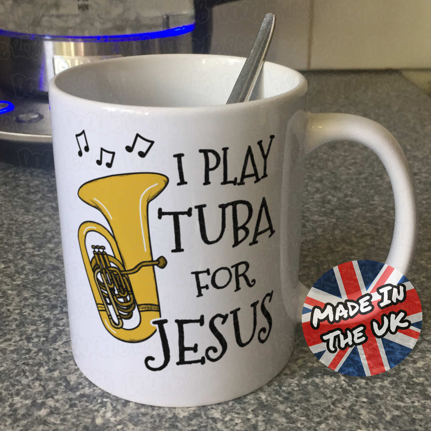 Christian Tuba Mug - I Play Tuba For Jesus - Church Tuba Player Gift