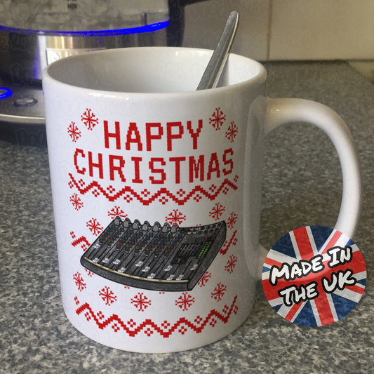 Sound Engineer Christmas Mug (Ugly Sweater Style) - Xmas Gift For Sound Guy - Church Sound Team Gift