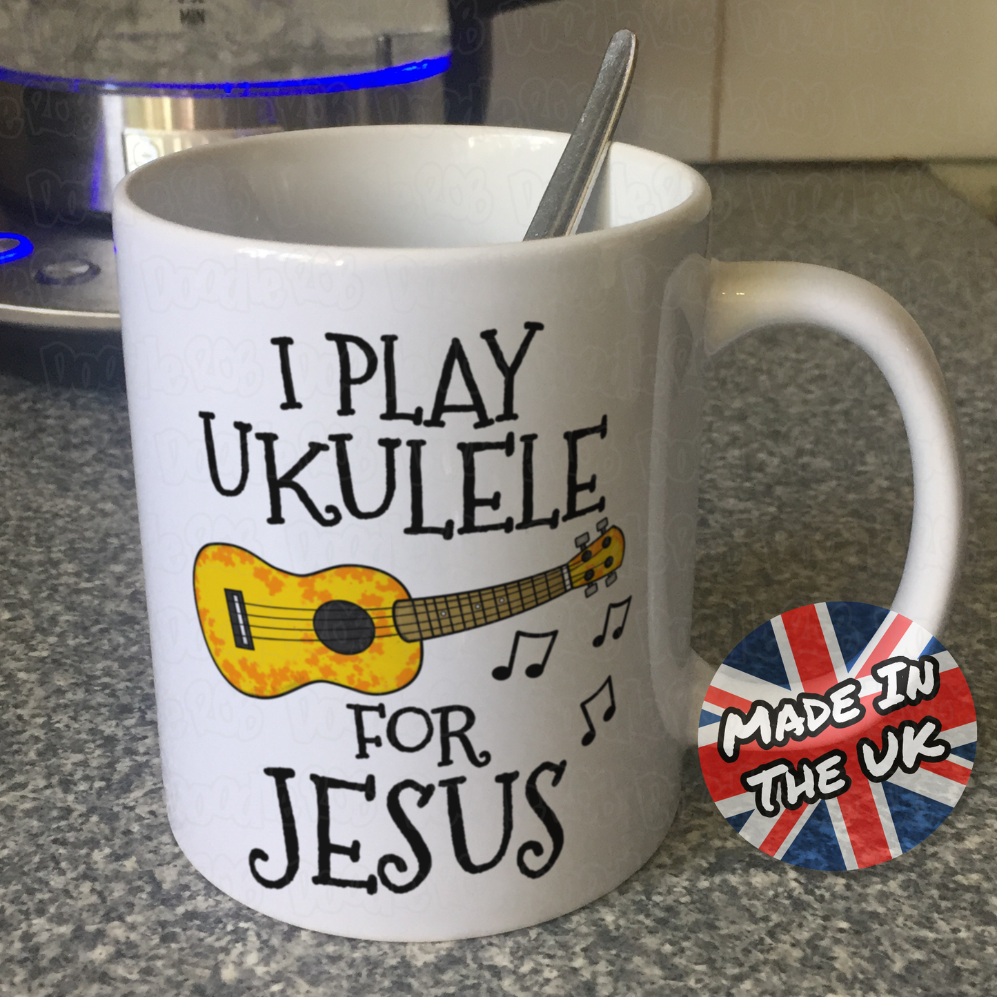 Christian Ukulele Mug - I Play Ukulele For Jesus - Church Ukulele Player