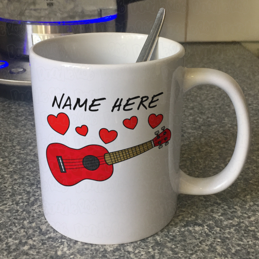 Personalised Ukulele Mug - Ukulelist Custom Gift - Uke Player Mug - Wedding Musician Mug