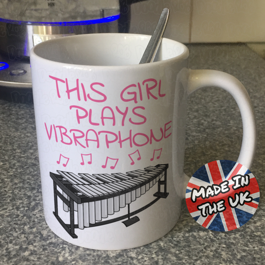 Girl's Vibraphone Mug - This Girl Plays Vibraphone - Female Vibraphonist - Percussionist Gift