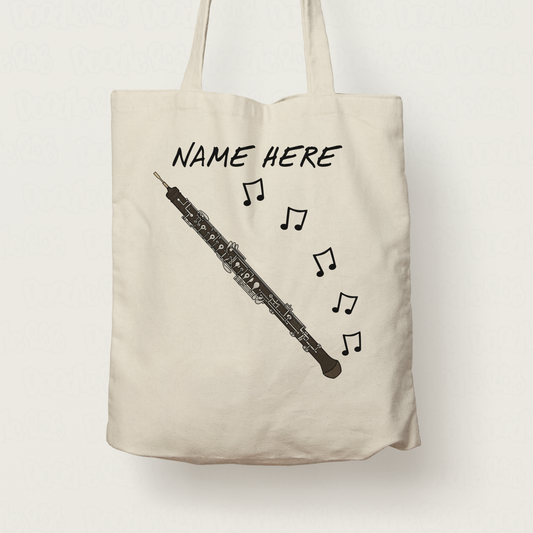 Oboe Personalised Tote Bag - Custom Oboist Gift - Woodwind Musician Gift