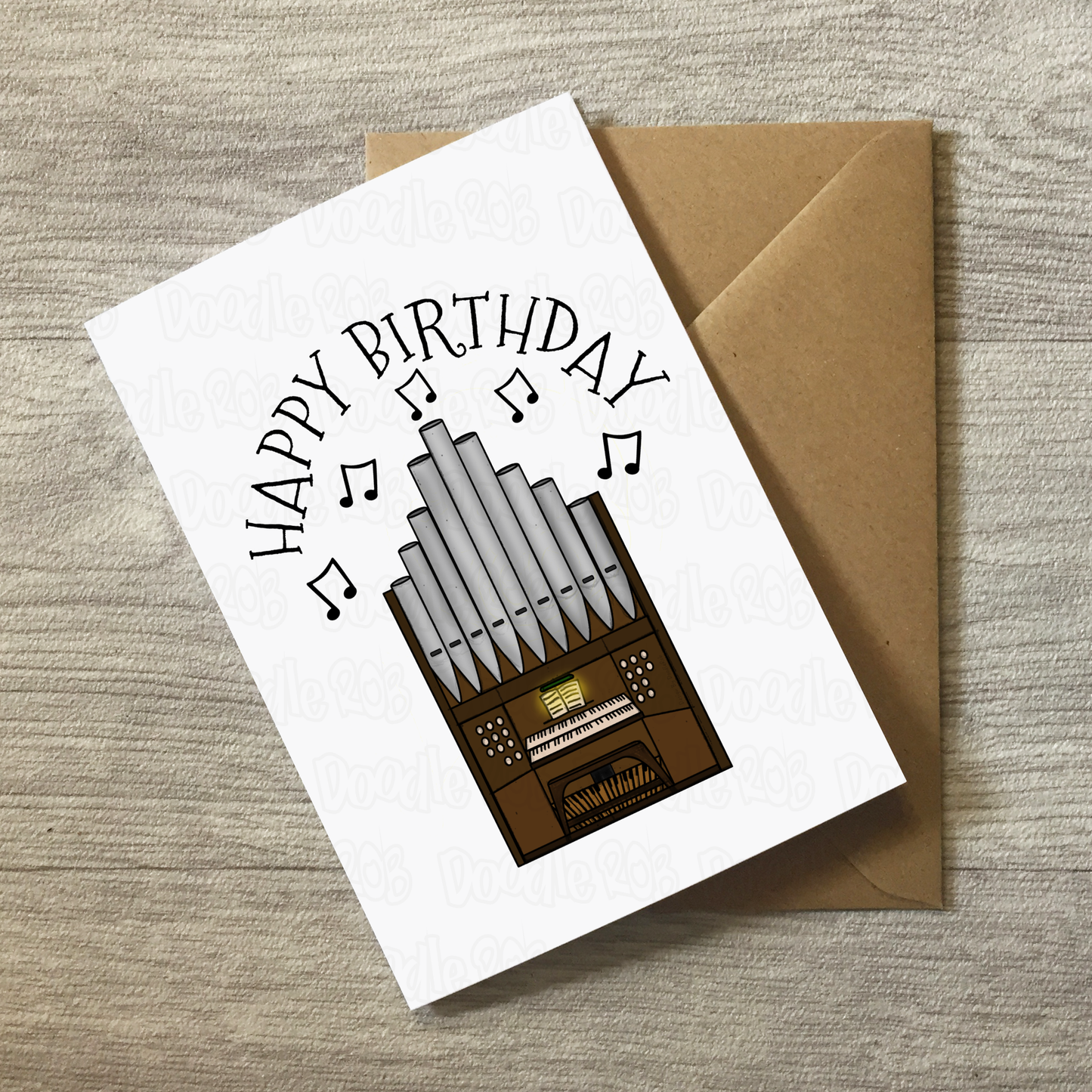 Organist Birthday Card - Church Organ Greeting Card