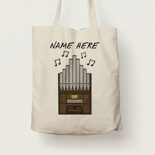 Church Organ Personalised Tote Bag - Gift For Church Organist - Organ Teacher Gift