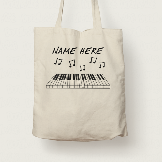 Piano Personalised Tote Bag - Pianist Custom Gift - Piano Teacher Gift - Music Teacher Tote Bag