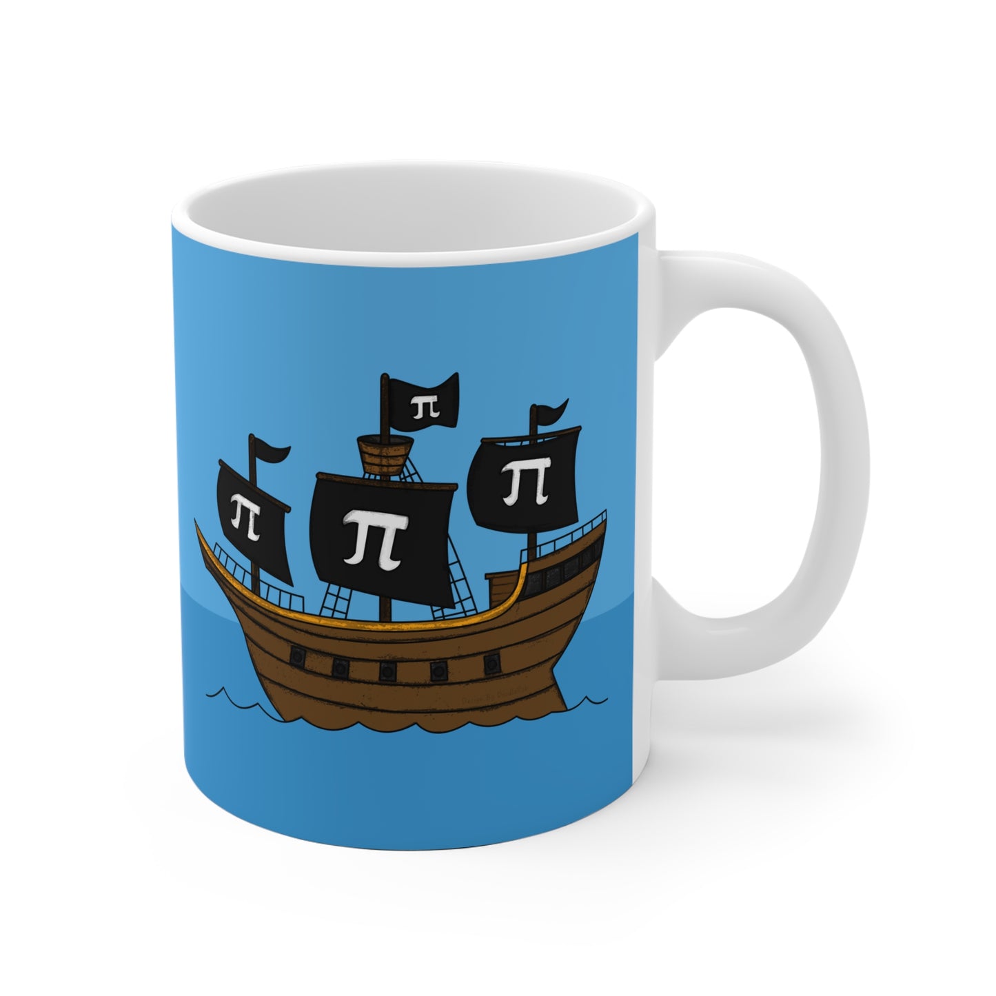 Maths Teacher Mug - Pi Day Pirate Ship - Funny Mathematician Gift