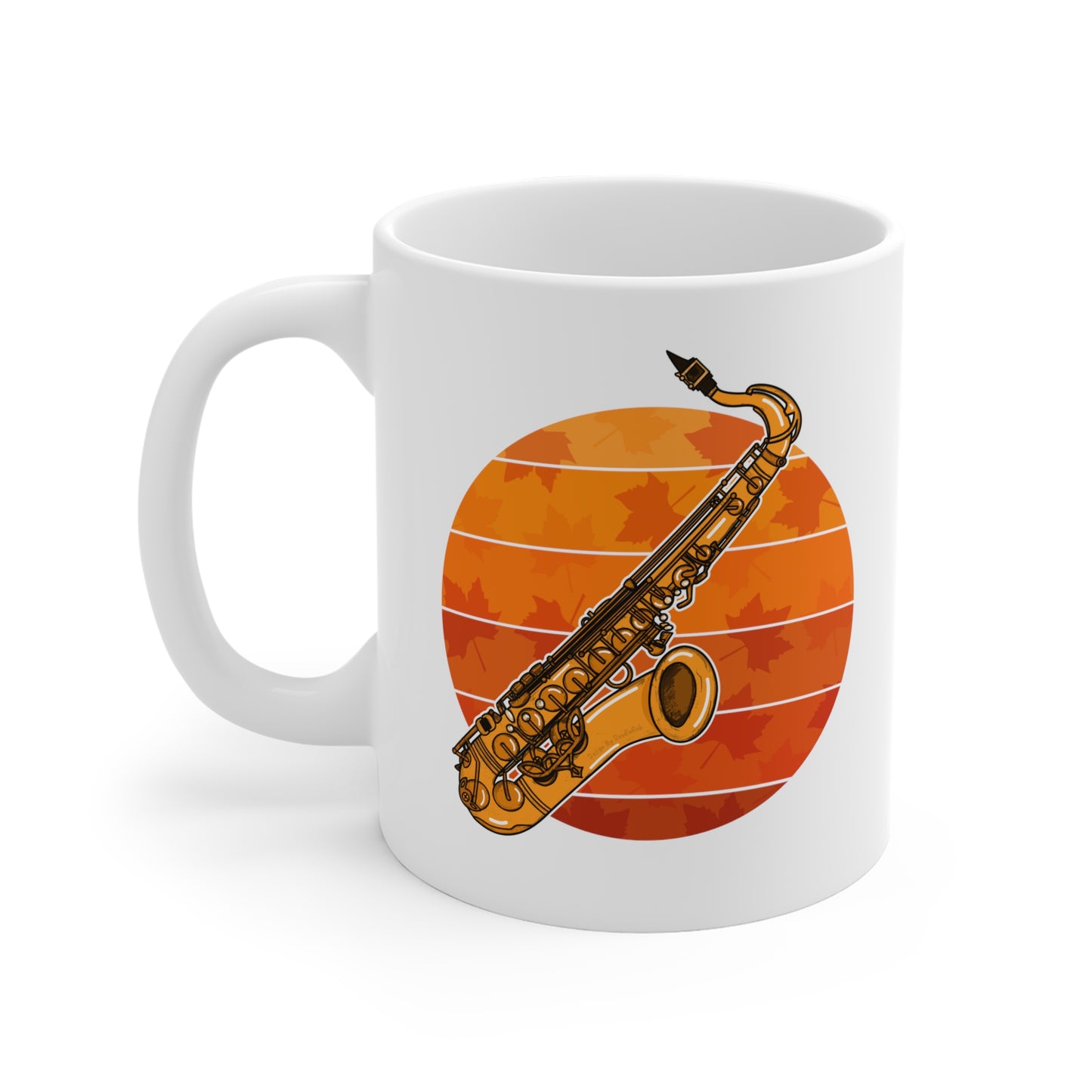 Autumn Saxophone Mug - Saxophonist Mug - Music Teacher Gift