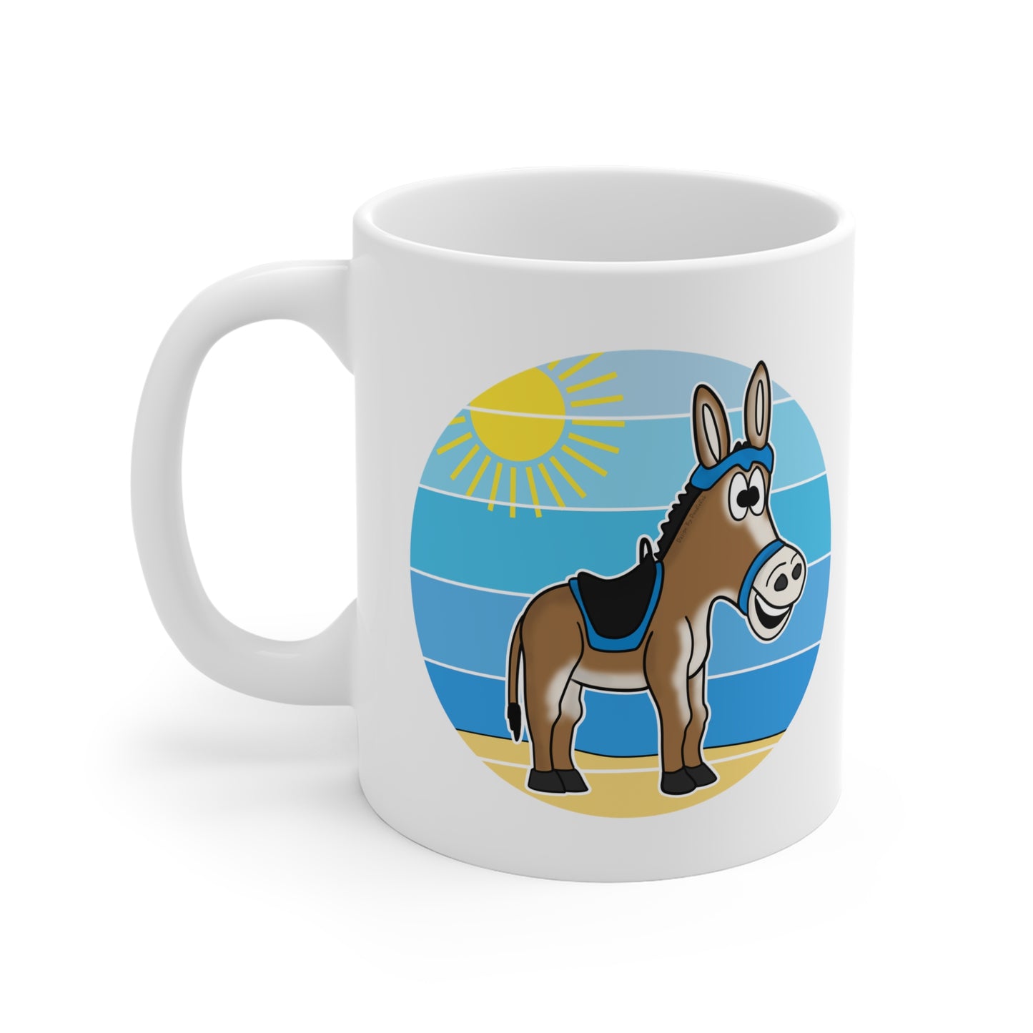 Seaside Donkey Mug - Funny Summer Gift - Beach Holiday Mug - School Holidays