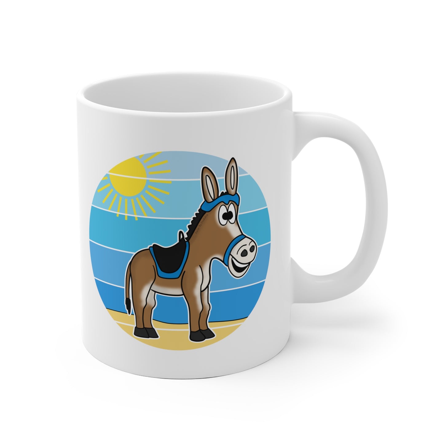 Seaside Donkey Mug - Funny Summer Gift - Beach Holiday Mug - School Holidays