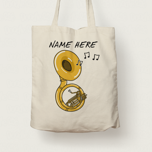 Sousaphone Personalised Tote Bag - Sousaphonist Custom Gift - Brass Musician Tote Bag